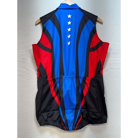 Biemme AMD Shimano Specialized Sleeveless Cycling Vest Mens Sports Blue Zip Up - Picture 8 of 11